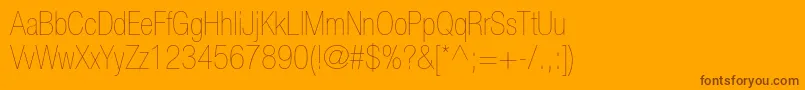 Fonte HelveticaneueltstdUltltcn – fontes marrons em um fundo laranja