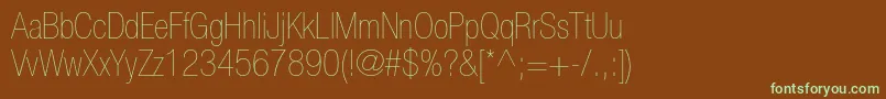 HelveticaneueltstdUltltcn-fontti – vihreät fontit ruskealla taustalla