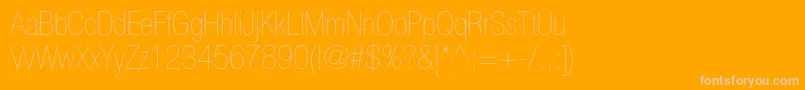 Fonte HelveticaneueltstdUltltcn – fontes rosa em um fundo laranja