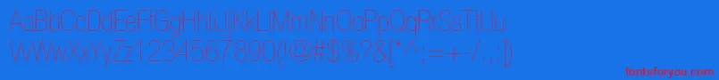 HelveticaneueltstdUltltcn Font – Red Fonts on Blue Background