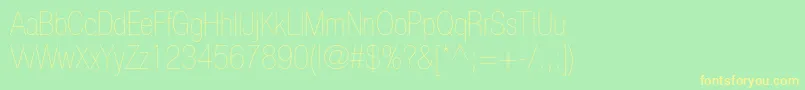 HelveticaneueltstdUltltcn Font – Yellow Fonts on Green Background