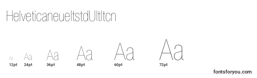 Размеры шрифта HelveticaneueltstdUltltcn