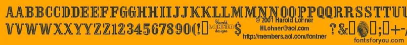 StencilFour Font – Black Fonts on Orange Background