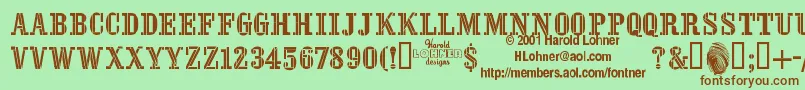 StencilFour Font – Brown Fonts on Green Background