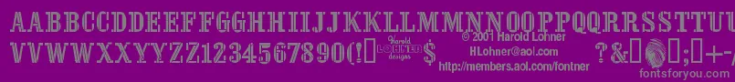 StencilFour Font – Gray Fonts on Purple Background