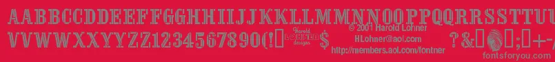 StencilFour Font – Gray Fonts on Red Background