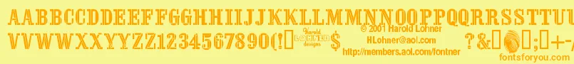 StencilFour Font – Orange Fonts on Yellow Background