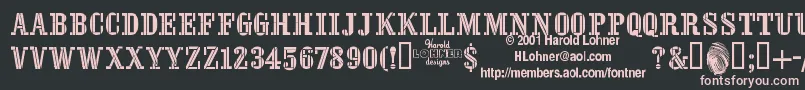 StencilFour Font – Pink Fonts on Black Background