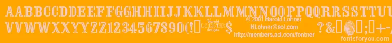 StencilFour Font – Pink Fonts on Orange Background