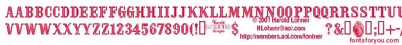 StencilFour Font – Red Fonts on White Background