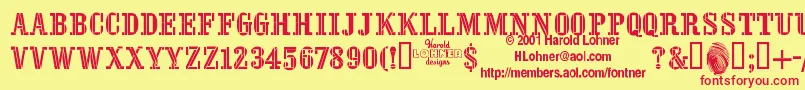 StencilFour Font – Red Fonts on Yellow Background