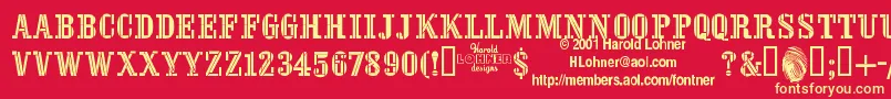 StencilFour Font – Yellow Fonts on Red Background