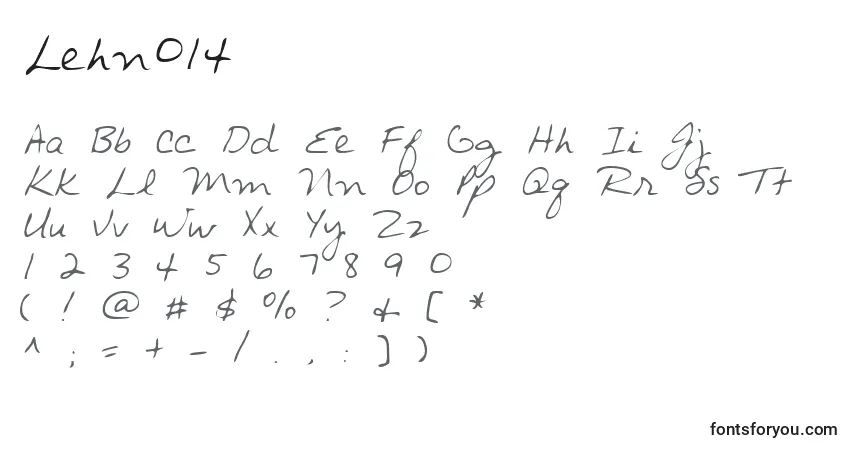 A fonte Lehn014 – alfabeto, números, caracteres especiais