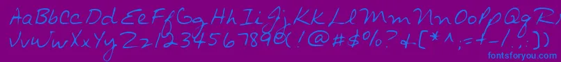 Lehn014-Schriftart – Blaue Schriften auf violettem Hintergrund