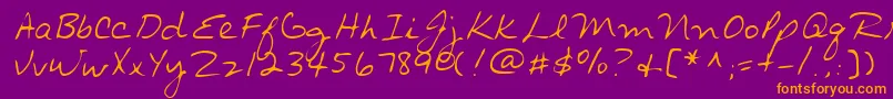 Lehn014 Font – Orange Fonts on Purple Background