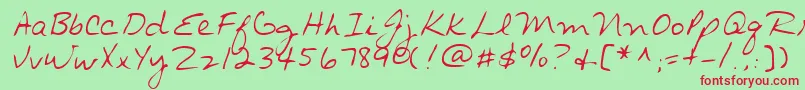 Lehn014 Font – Red Fonts on Green Background