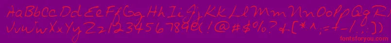 Lehn014-Schriftart – Rote Schriften auf violettem Hintergrund