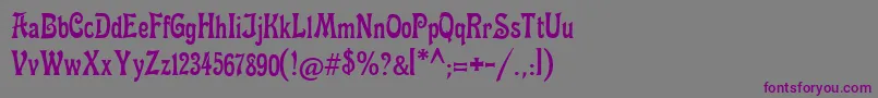 Fettemikado-fontti – violetit fontit harmaalla taustalla
