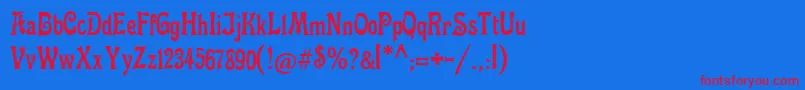 Fettemikado Font – Red Fonts on Blue Background