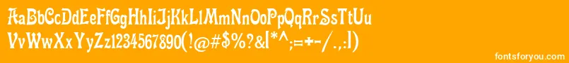 Fettemikado Font – White Fonts on Orange Background