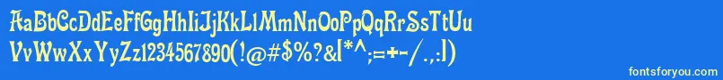 Fettemikado Font – Yellow Fonts on Blue Background