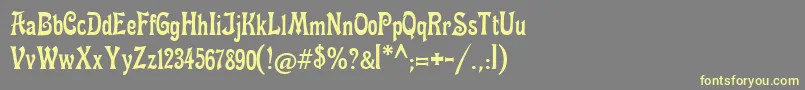 Fettemikado-fontti – keltaiset fontit harmaalla taustalla