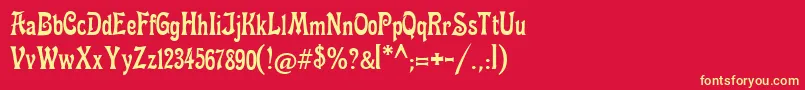 Fettemikado Font – Yellow Fonts on Red Background