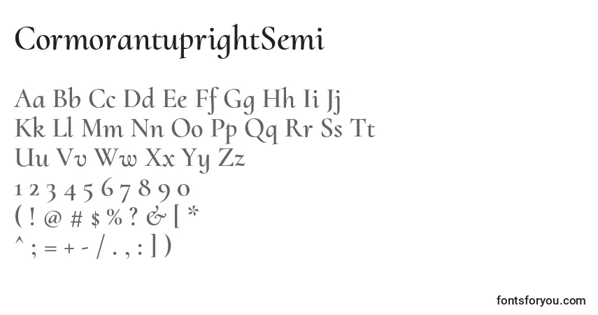 A fonte CormorantuprightSemi – alfabeto, números, caracteres especiais