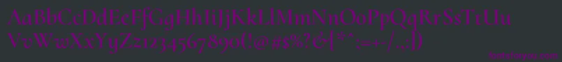 Czcionka CormorantuprightSemi – fioletowe czcionki na czarnym tle