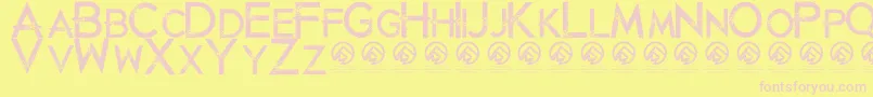 JustdiealreadyRegular Font – Pink Fonts on Yellow Background