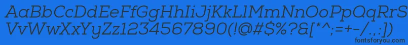 NexaSlabBookOblique-Schriftart – Schwarze Schriften auf blauem Hintergrund