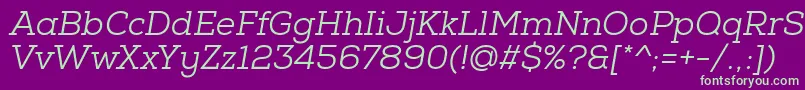 NexaSlabBookOblique Font – Green Fonts on Purple Background