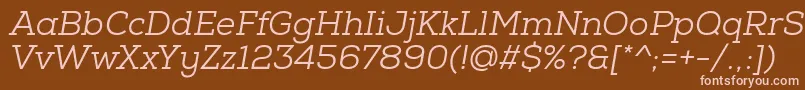 NexaSlabBookOblique Font – Pink Fonts on Brown Background