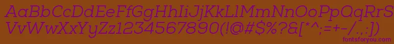 NexaSlabBookOblique Font – Purple Fonts on Brown Background
