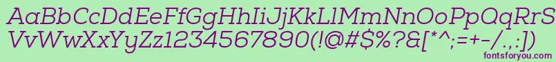 NexaSlabBookOblique Font – Purple Fonts on Green Background