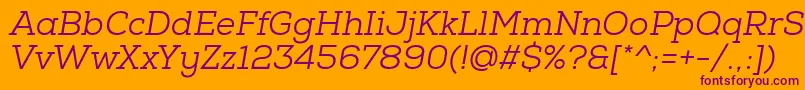 NexaSlabBookOblique Font – Purple Fonts on Orange Background