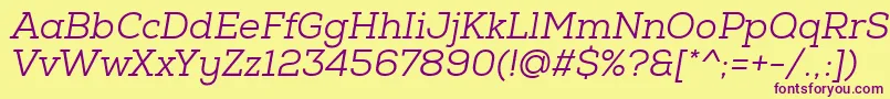 NexaSlabBookOblique Font – Purple Fonts on Yellow Background