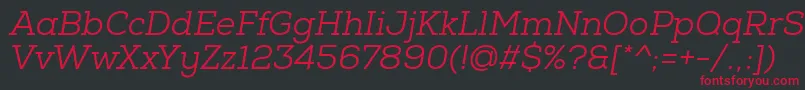 NexaSlabBookOblique Font – Red Fonts on Black Background