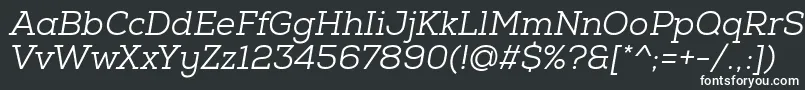 NexaSlabBookOblique-fontti – valkoiset fontit mustalla taustalla