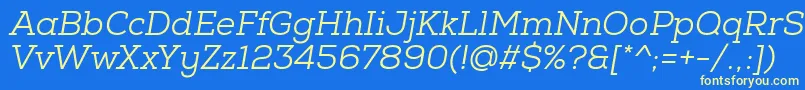 NexaSlabBookOblique Font – Yellow Fonts on Blue Background