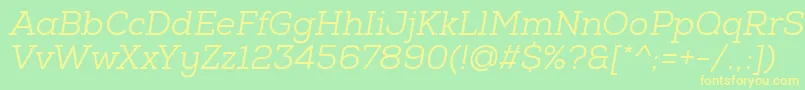 NexaSlabBookOblique Font – Yellow Fonts on Green Background