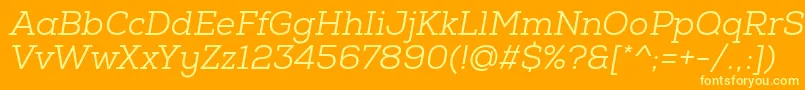 NexaSlabBookOblique Font – Yellow Fonts on Orange Background