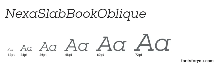 NexaSlabBookOblique-fontin koot