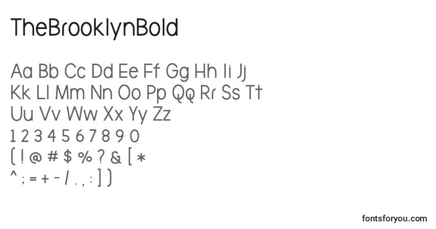 Schriftart TheBrooklynBold – Alphabet, Zahlen, spezielle Symbole