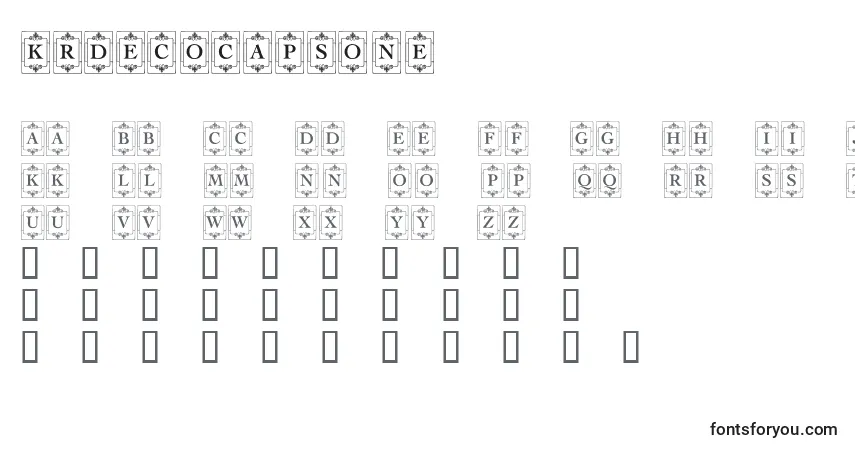 Шрифт KrDecoCapsOne – алфавит, цифры, специальные символы