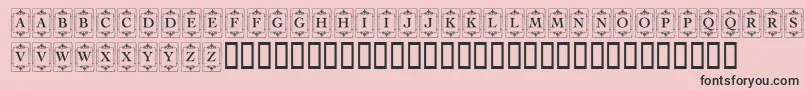 フォントKrDecoCapsOne – ピンクの背景に黒い文字