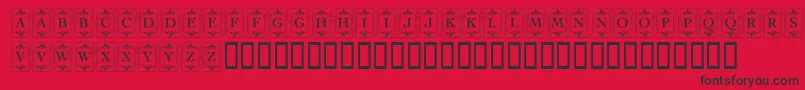 KrDecoCapsOne-Schriftart – Schwarze Schriften auf rotem Hintergrund
