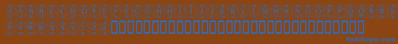 KrDecoCapsOne Font – Blue Fonts on Brown Background