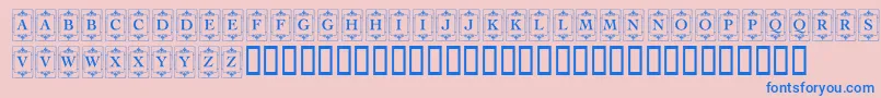 Шрифт KrDecoCapsOne – синие шрифты на розовом фоне