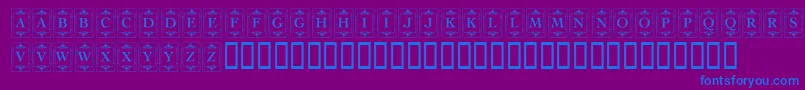 KrDecoCapsOne-fontti – siniset fontit violetilla taustalla